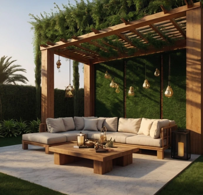 Professional landscaping in Al Riyadh City Abu Dhabi for villas. We create stylish gardens, patios, and eco-friendly outdoor spaces.