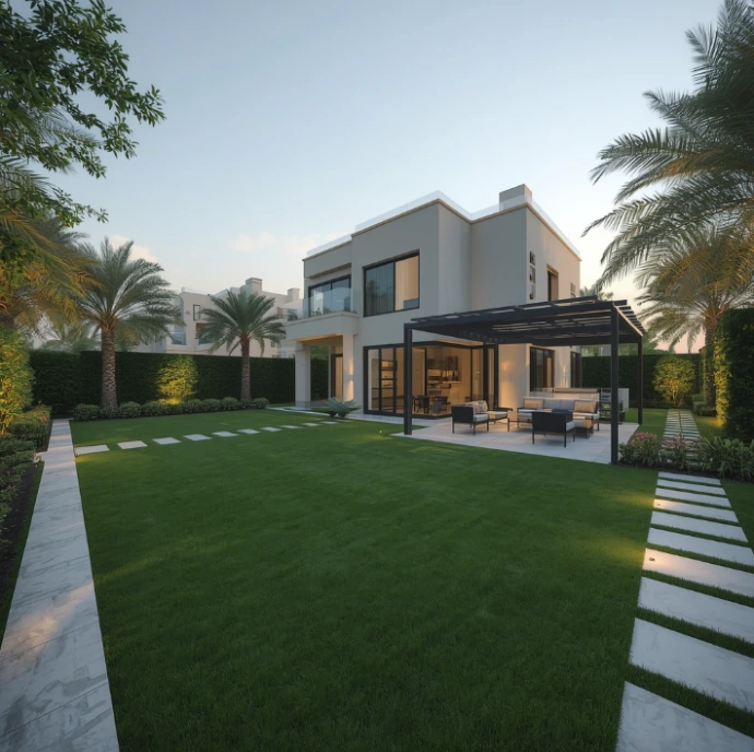 Top-rated gardening and maintenance services in Khalifa City Abu Dhabi for luxury villas, providing professional outdoor care and landscape enhancement.