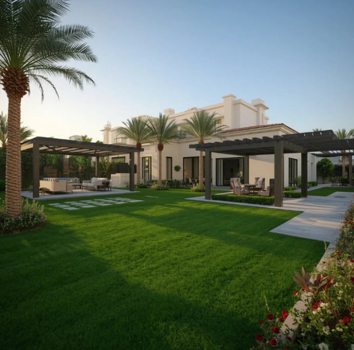 Trusted landscaping company in Al Raha Gardens Abu Dhabi providing professional garden design, maintenance, pruning, and customized outdoor living spaces.