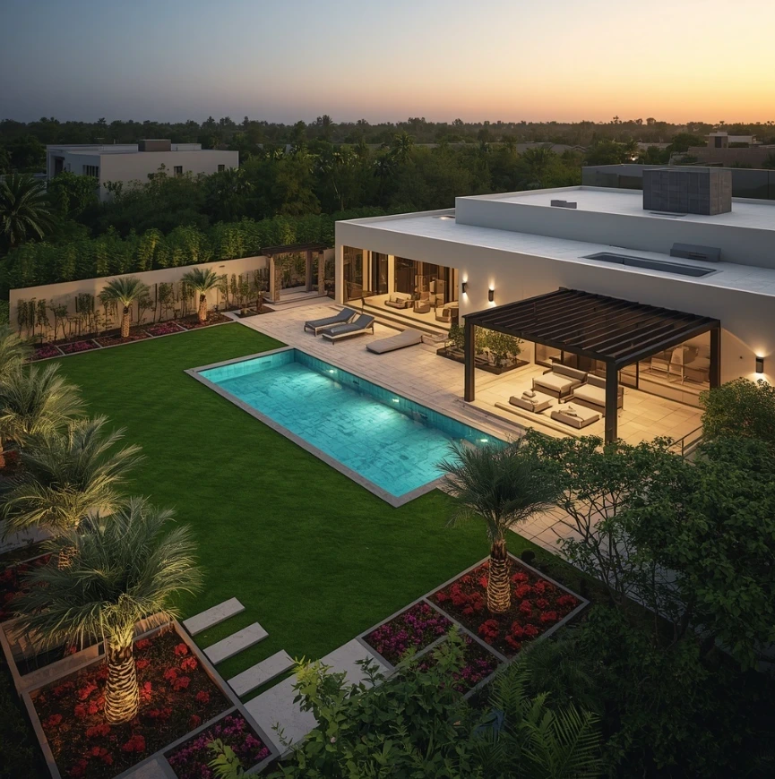 Create functional outdoor environments in Madinat Zayed Abu Dhabi with expert landscaping, elegant gardens, and modern green solutions.