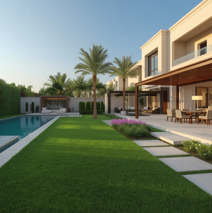 Trust Green Sights Landscaping LLC for premium landscaping in Dubai Sports City Dubai, delivering elegant gardens, pool maintenance, and complete luxury outdoor transformations for villas.
