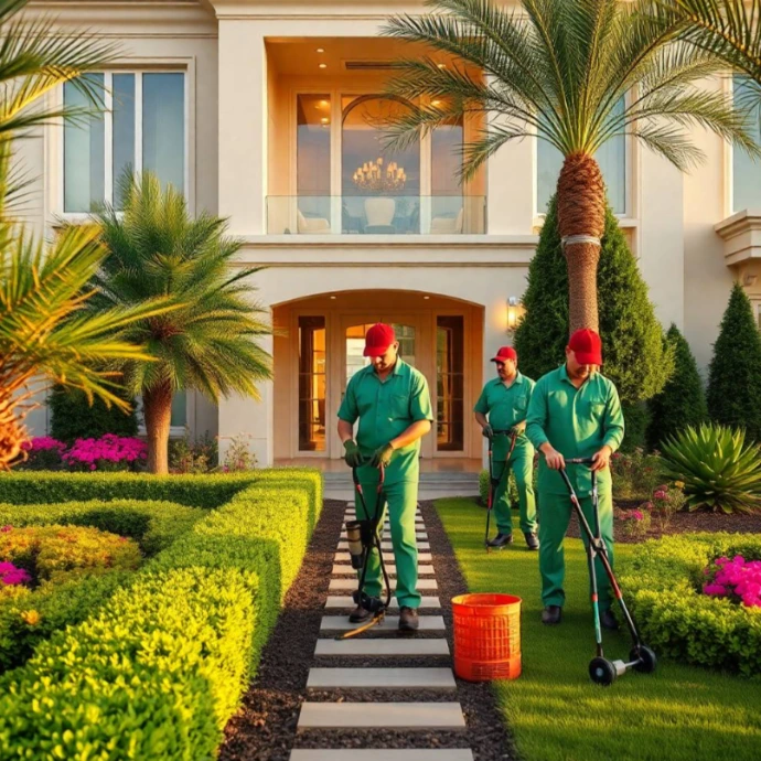 Upgrade your outdoor space with garden design and landscaping in Kuwaitat Al Ain. Professional lawn care, irrigation, planting, and garden maintenance.