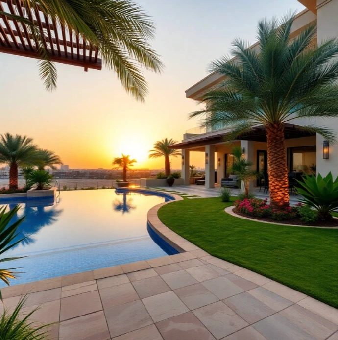 Transform your garden with expert landscaping in Al Markhaniya Al Ain. Our services include garden design, lawn care, planting, irrigation, and maintenance.