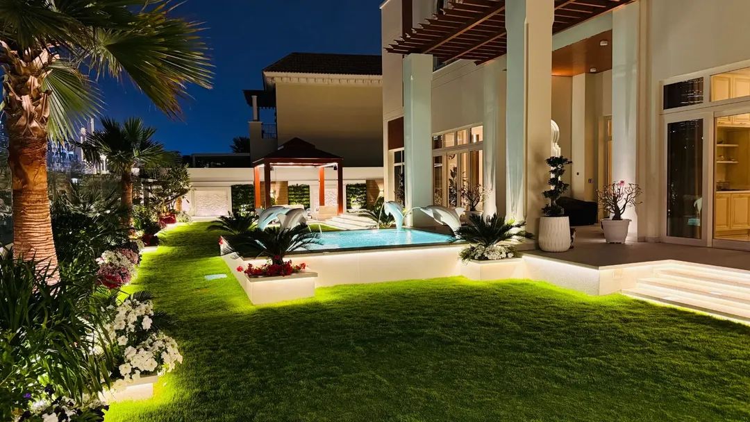 Luxury villa garden landscaping