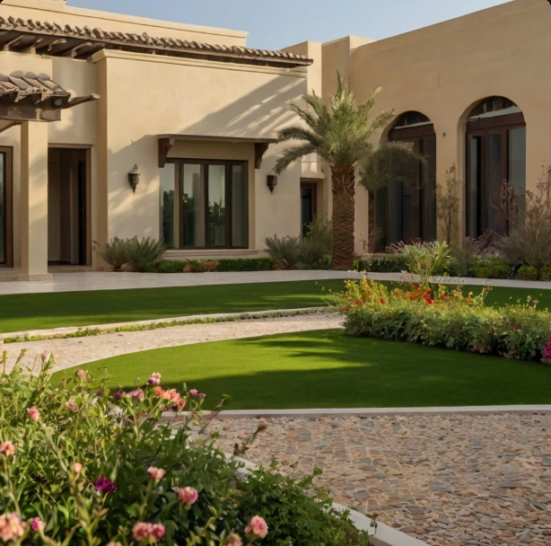 Professional landscaping and gardening in Al Nahyan Abu Dhabi. Expert garden design, villa landscaping, irrigation systems, lawn care, and landscape maintenance services.