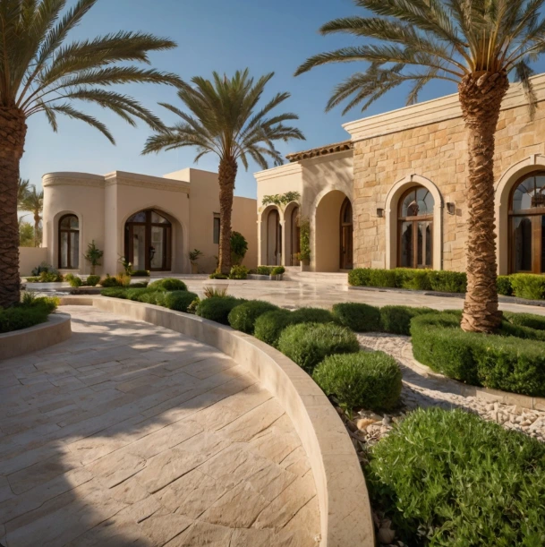 Enhance your villa garden with professional landscaping in Al Mushrif Abu Dhabi including garden design, artificial grass installation, and landscape maintenance.