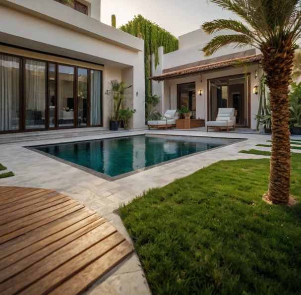 Garden Landscaping & Outdoor Design in Al Samha Abu Dhabi Transform your outdoor space with landscaping and gardening in Al Samha Abu Dhabi. Pool landscaping, artificial grass, irrigation, and garden care.