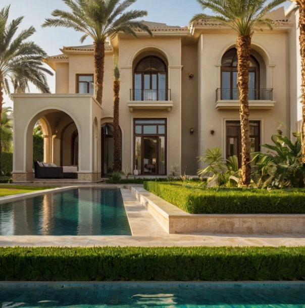 Professional landscaping and gardening in Al Tibbiya Abu Dhabi with modern garden design, irrigation systems, lawn installation, and maintenance.