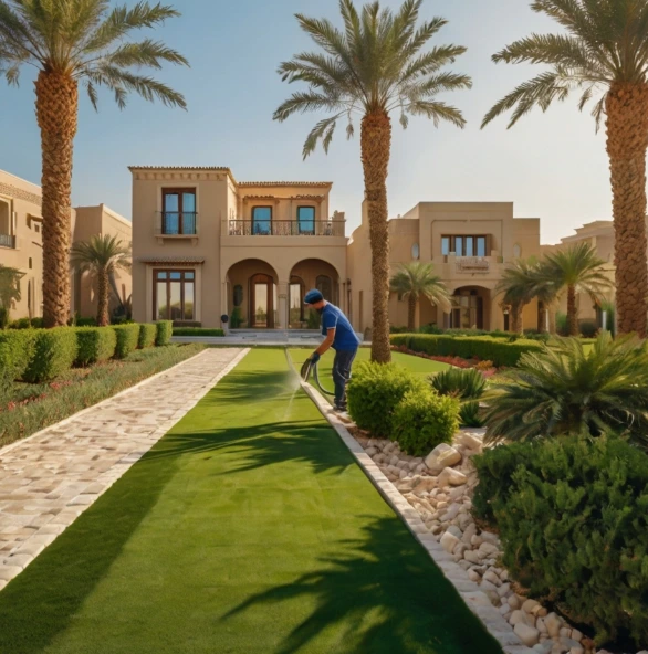 Residential Landscaping Experts in Al Zeina Abu Dhabi Villas Looking for landscaping and gardening in Al Zeina Abu Dhabi? We offer villa landscaping, artificial grass, irrigation installation, and maintenance.