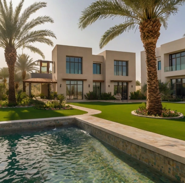 Transform your outdoor space with landscaping and gardening in Al Muneera Abu Dhabi. Pool landscaping, artificial grass, irrigation, and garden care.
