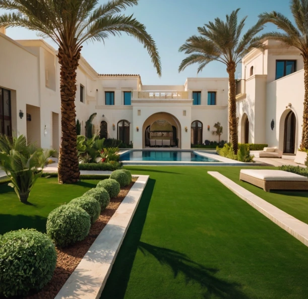 Professional landscaping and gardening in Al Mirfa Abu Dhabi for villas and offices. Garden landscaping, irrigation services, and lawn care.
